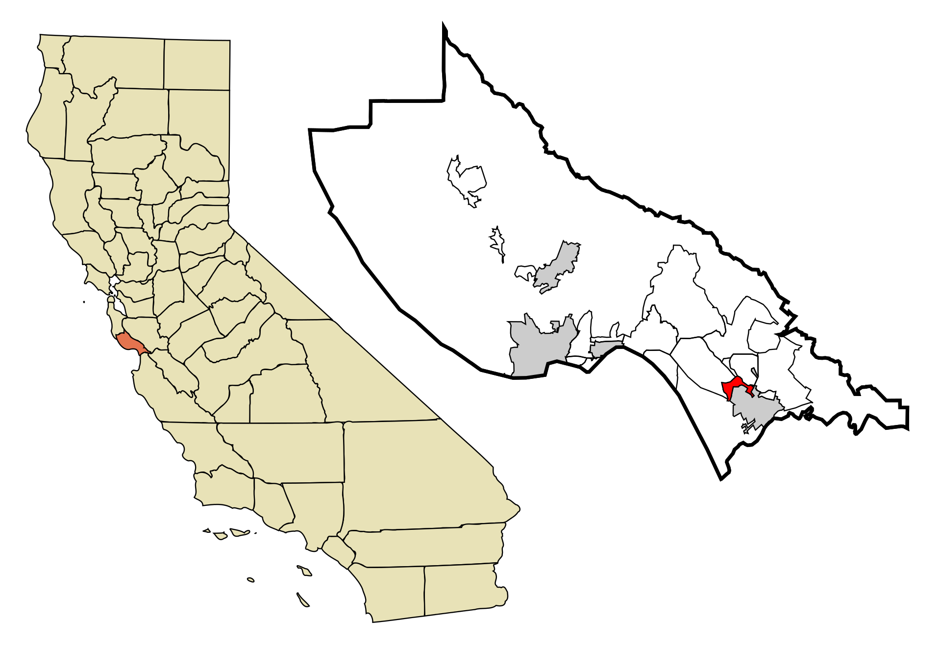 santa cruz county california incorporated and unincorporated areas freedom highlighted.svg
