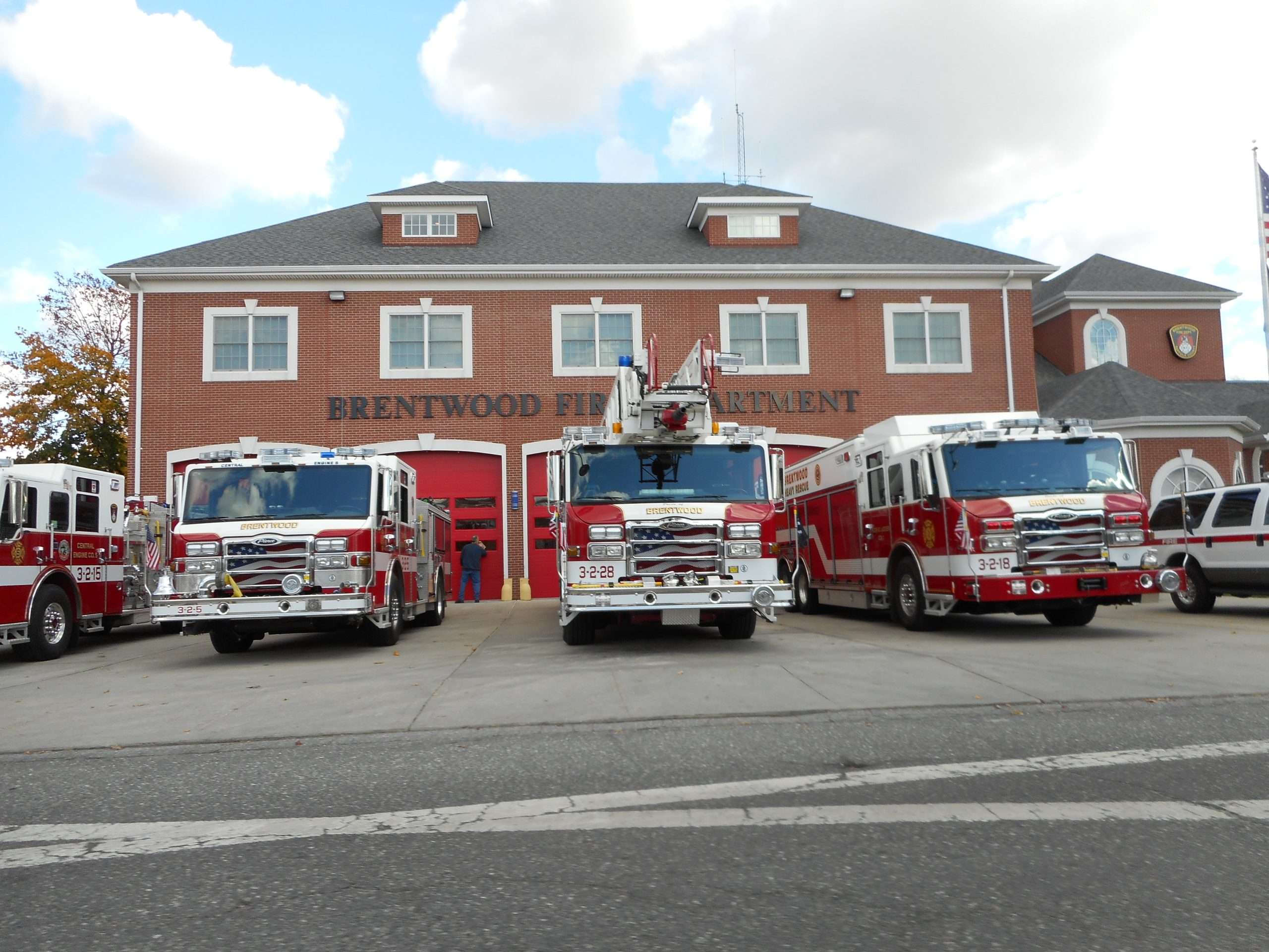 Brentwood Fire Department with fire trucks parked outside