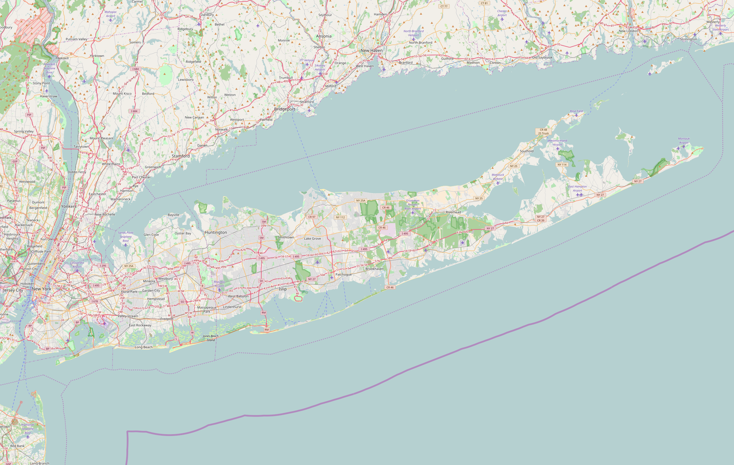 location map long island